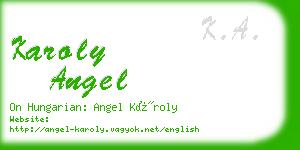 karoly angel business card